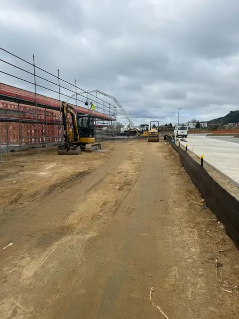 View along the construction site beside the new footpath